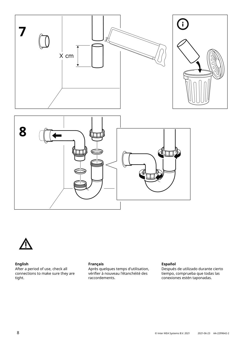 Assembly instructions for IKEA Besslingen countertop sink black matte | Page 8 - IKEA BESSLINGEN countertop sink 705.220.58