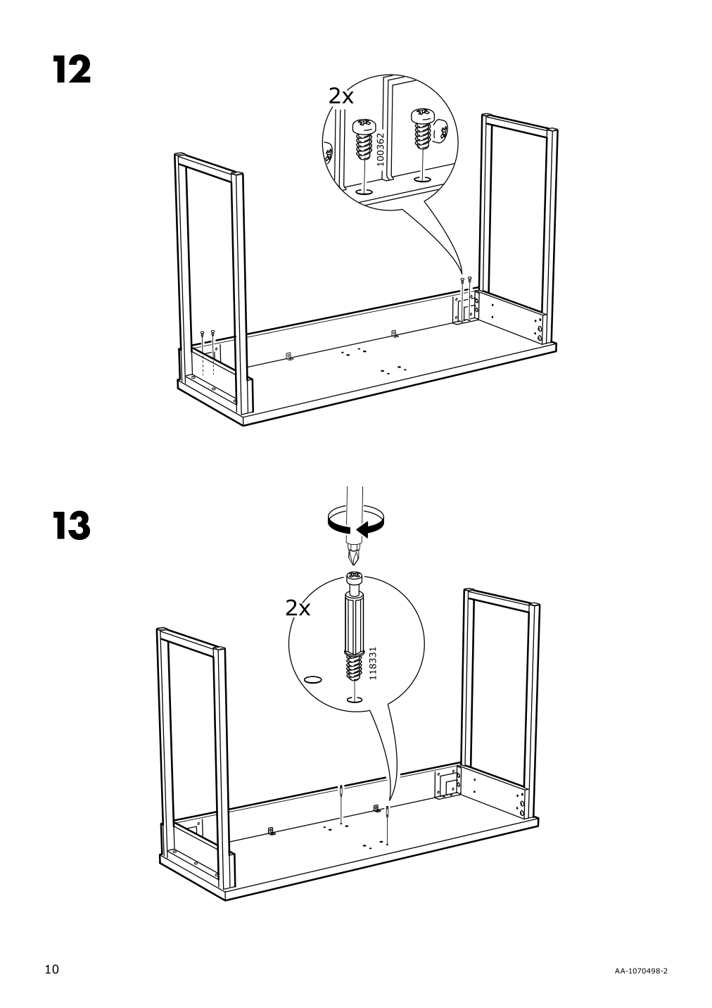 Assembly instructions for IKEA Besta burs desk high gloss white | Page 10 - IKEA BESTÅ BURS desk 702.453.39