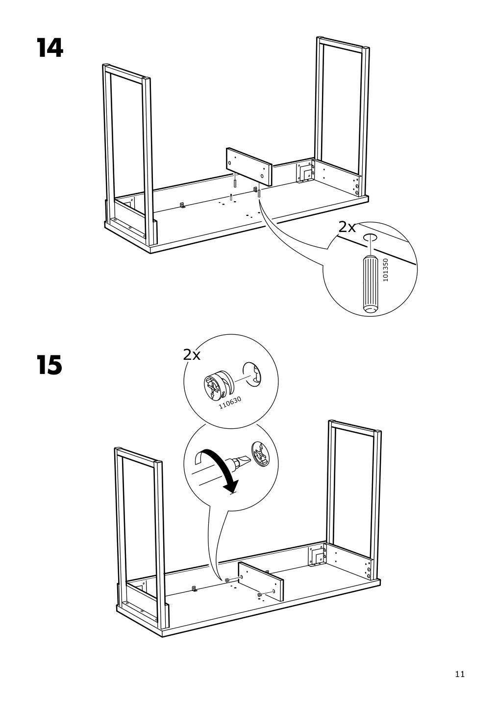 Assembly instructions for IKEA Besta burs desk high gloss white | Page 11 - IKEA BESTÅ BURS desk 702.453.39