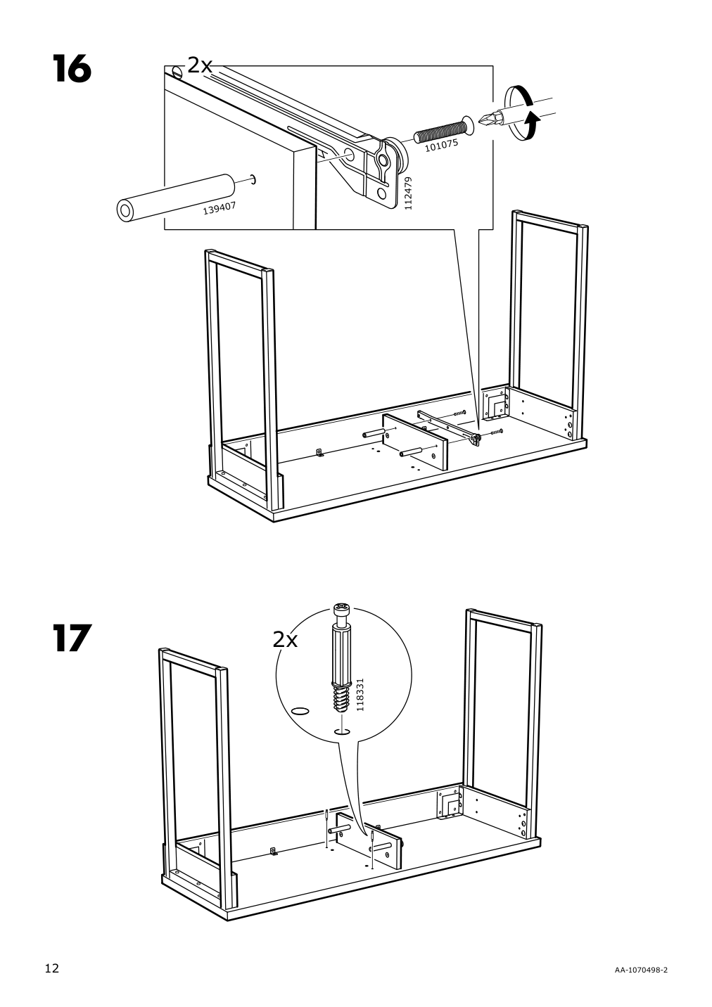 Assembly instructions for IKEA Besta burs desk high gloss white | Page 12 - IKEA BESTÅ BURS desk 702.453.39