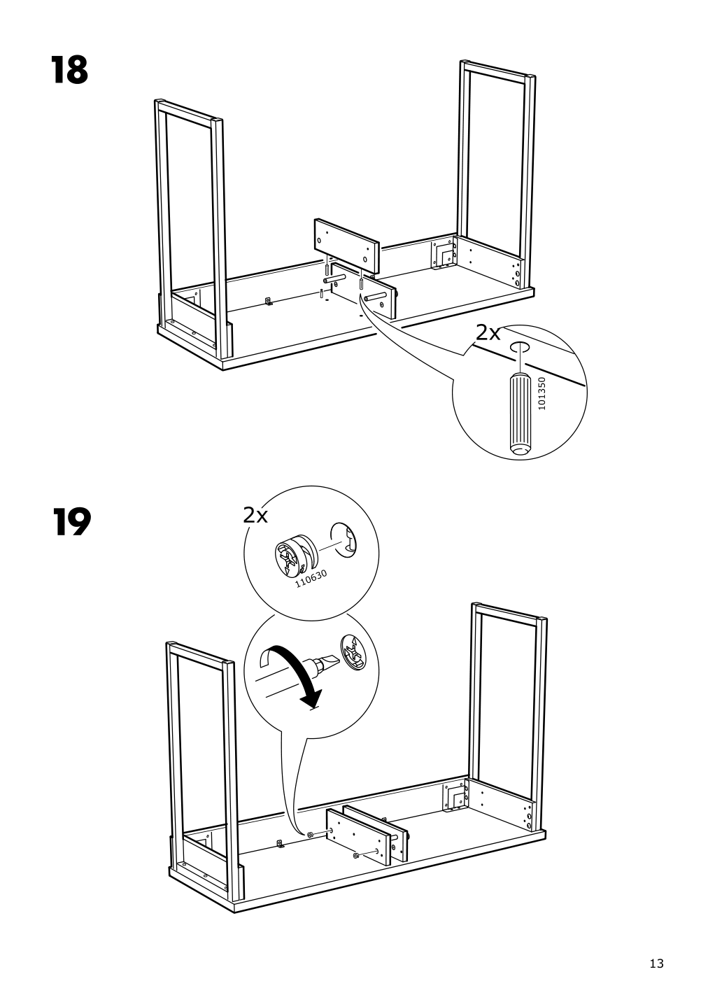 Assembly instructions for IKEA Besta burs desk high gloss white | Page 13 - IKEA BESTÅ BURS desk 702.453.39