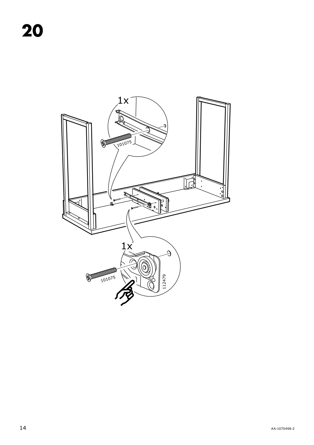 Assembly instructions for IKEA Besta burs desk high gloss white | Page 14 - IKEA BESTÅ BURS desk 702.453.39