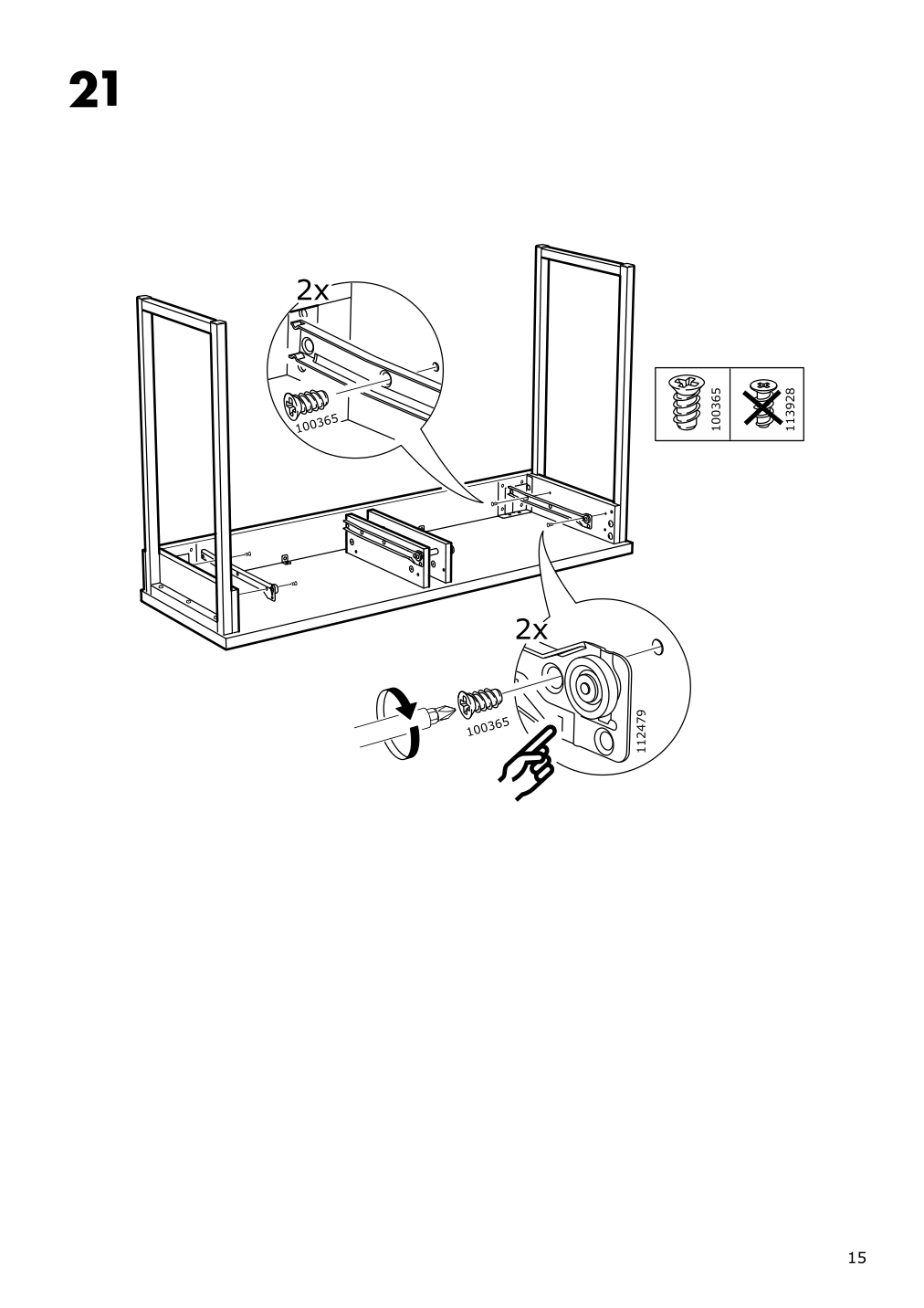 Assembly instructions for IKEA Besta burs desk high gloss white | Page 15 - IKEA BESTÅ BURS desk 702.453.39