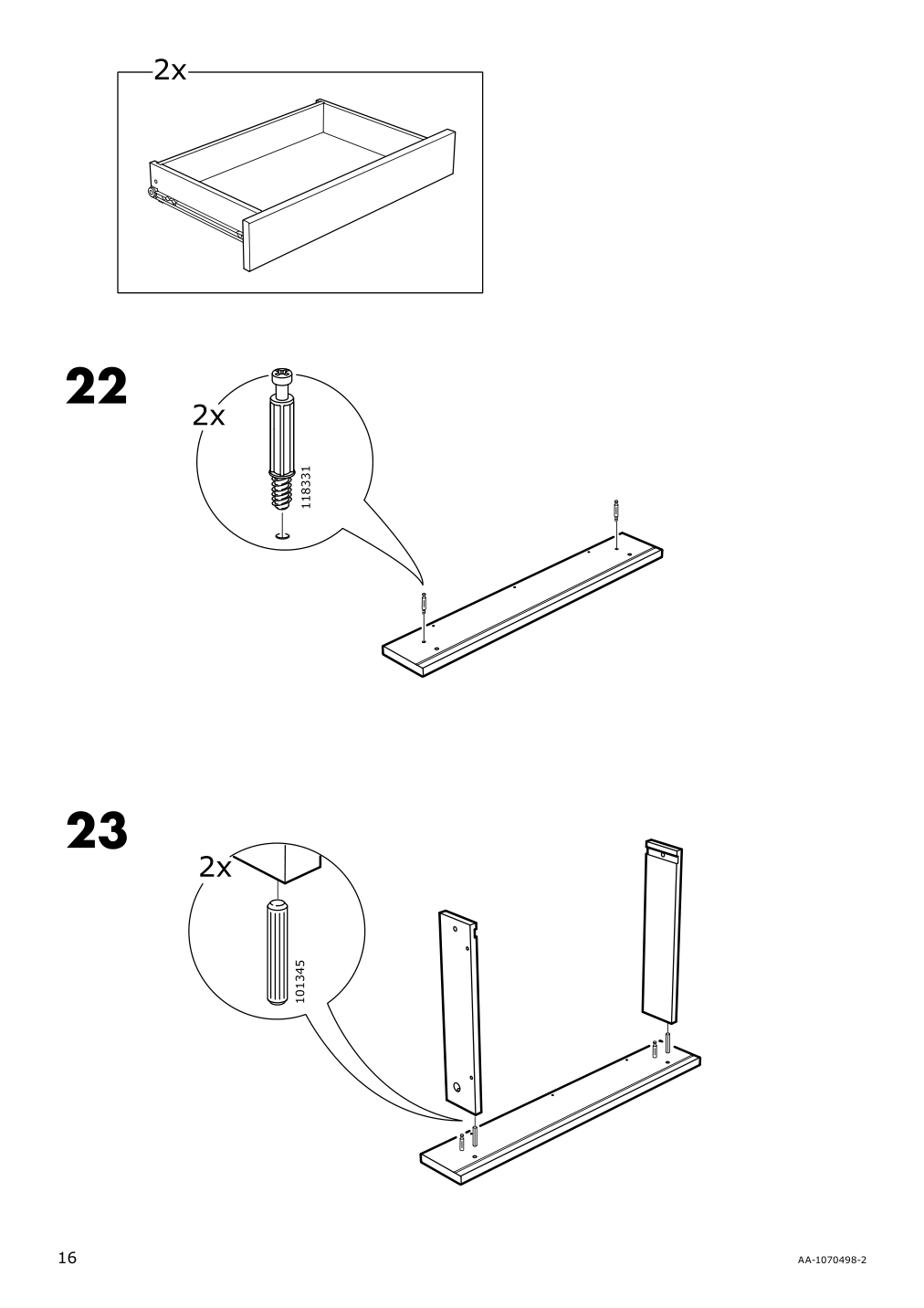 Assembly instructions for IKEA Besta burs desk high gloss white | Page 16 - IKEA BESTÅ BURS desk 702.453.39