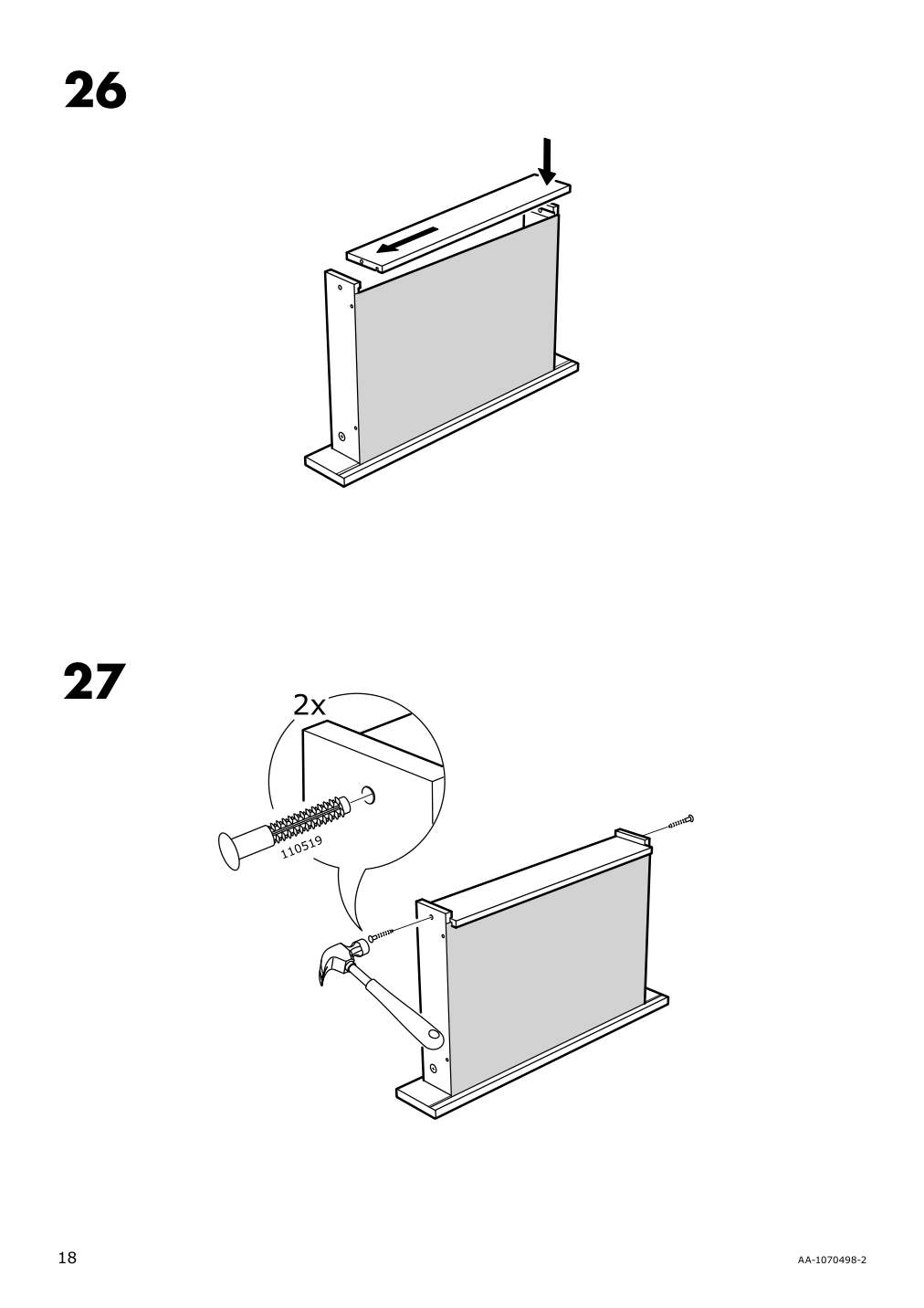 Assembly instructions for IKEA Besta burs desk high gloss white | Page 18 - IKEA BESTÅ BURS desk 702.453.39