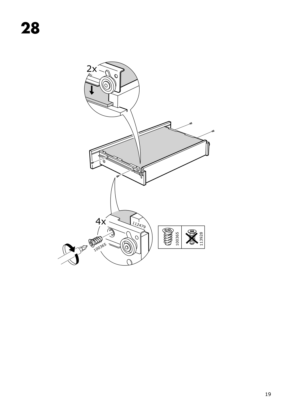 Assembly instructions for IKEA Besta burs desk high gloss white | Page 19 - IKEA BESTÅ BURS desk 702.453.39