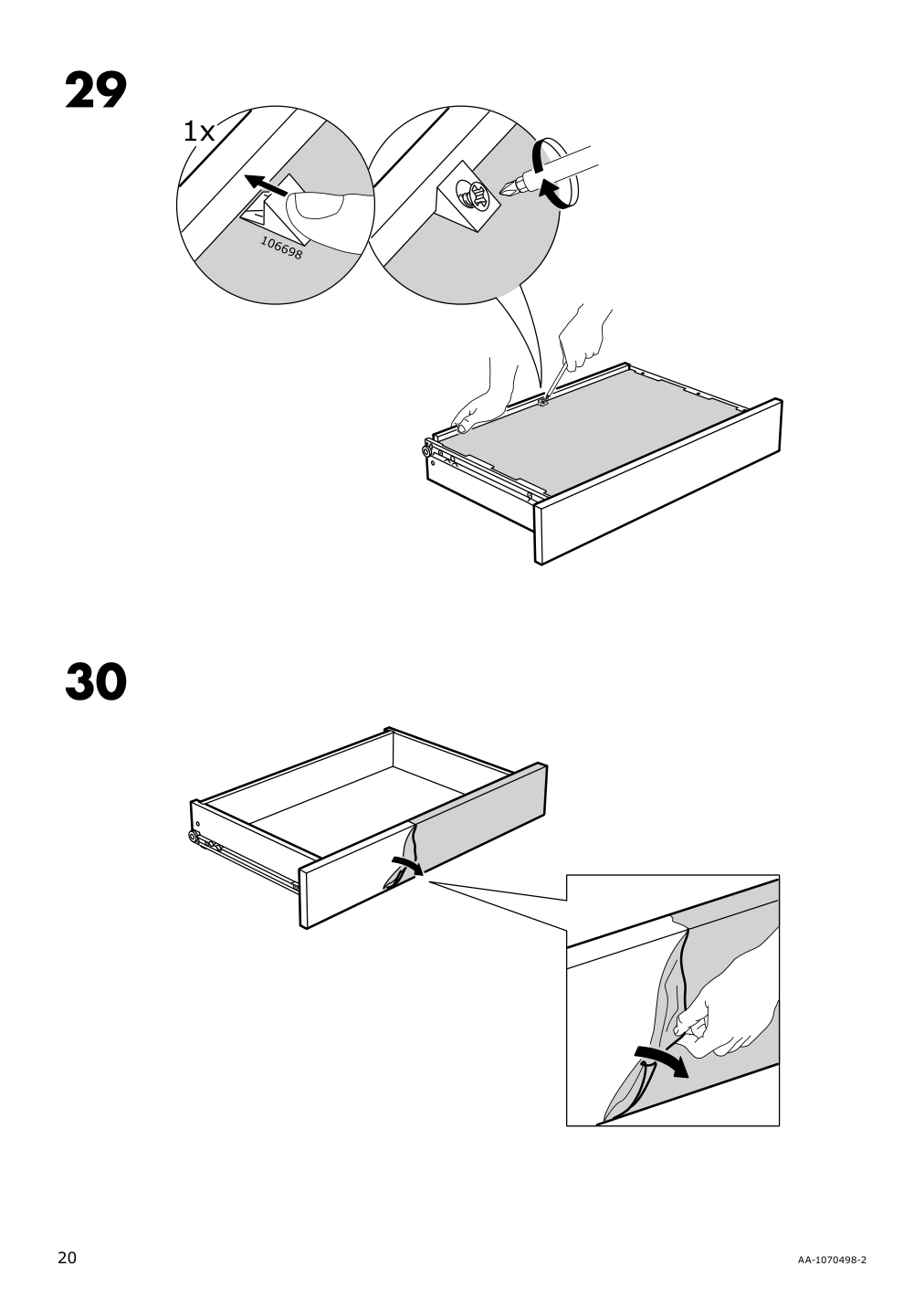 Assembly instructions for IKEA Besta burs desk high gloss white | Page 20 - IKEA BESTÅ BURS desk 702.453.39