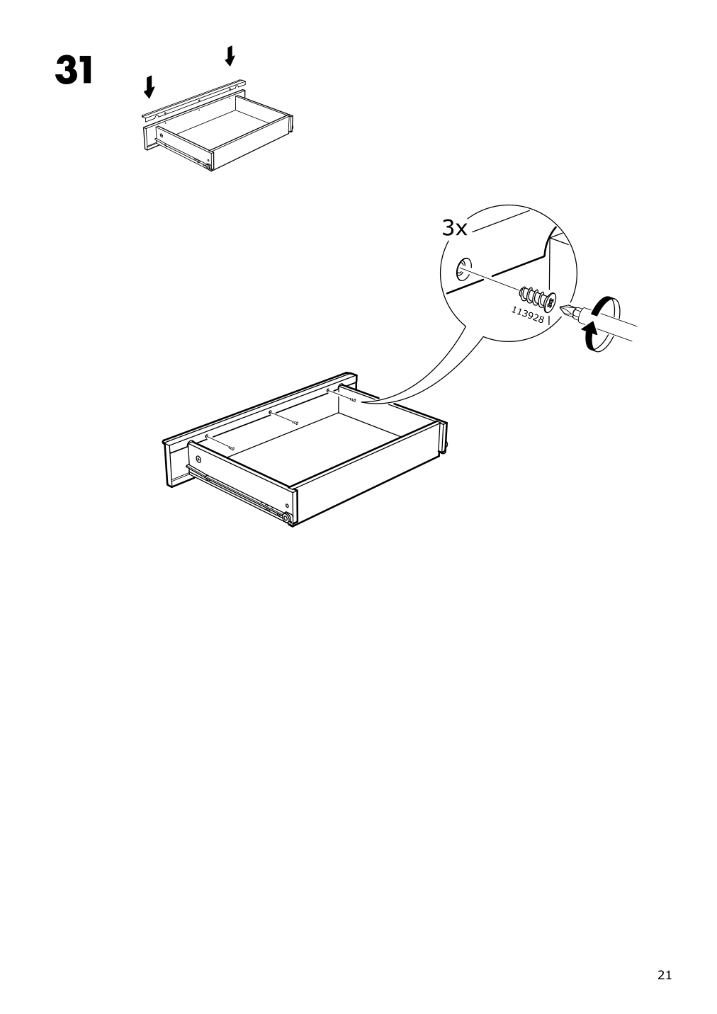 Assembly instructions for IKEA Besta burs desk high gloss white | Page 21 - IKEA BESTÅ BURS desk 702.453.39