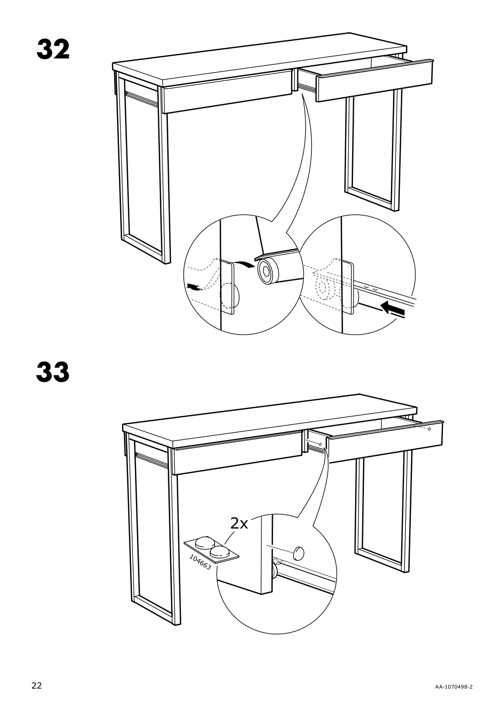 Assembly instructions for IKEA Besta burs desk high gloss white | Page 22 - IKEA BESTÅ BURS desk 702.453.39