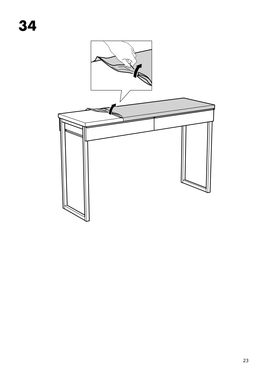 Assembly instructions for IKEA Besta burs desk high gloss white | Page 23 - IKEA BESTÅ BURS desk 702.453.39