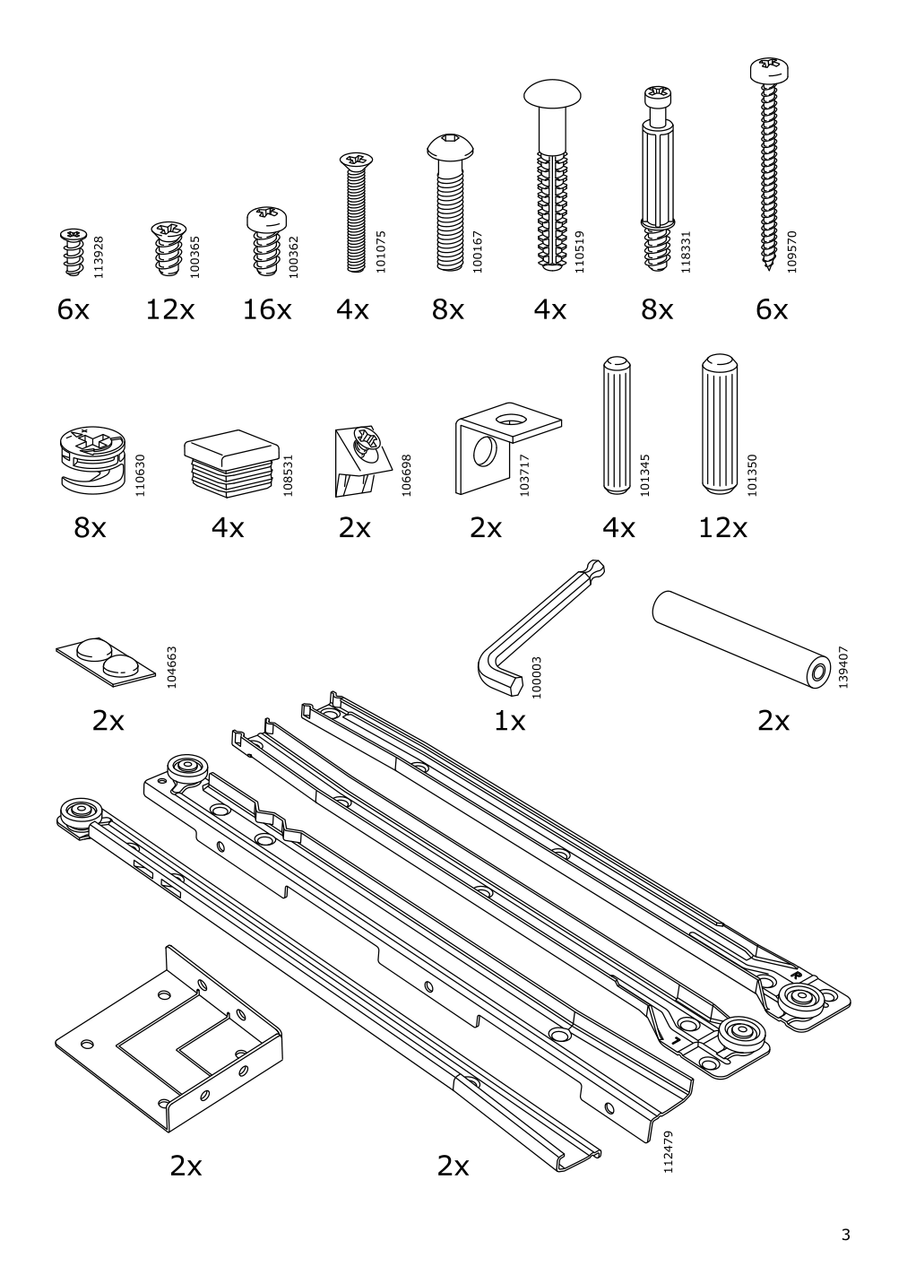 Assembly instructions for IKEA Besta burs desk high gloss white | Page 3 - IKEA BESTÅ BURS desk 702.453.39