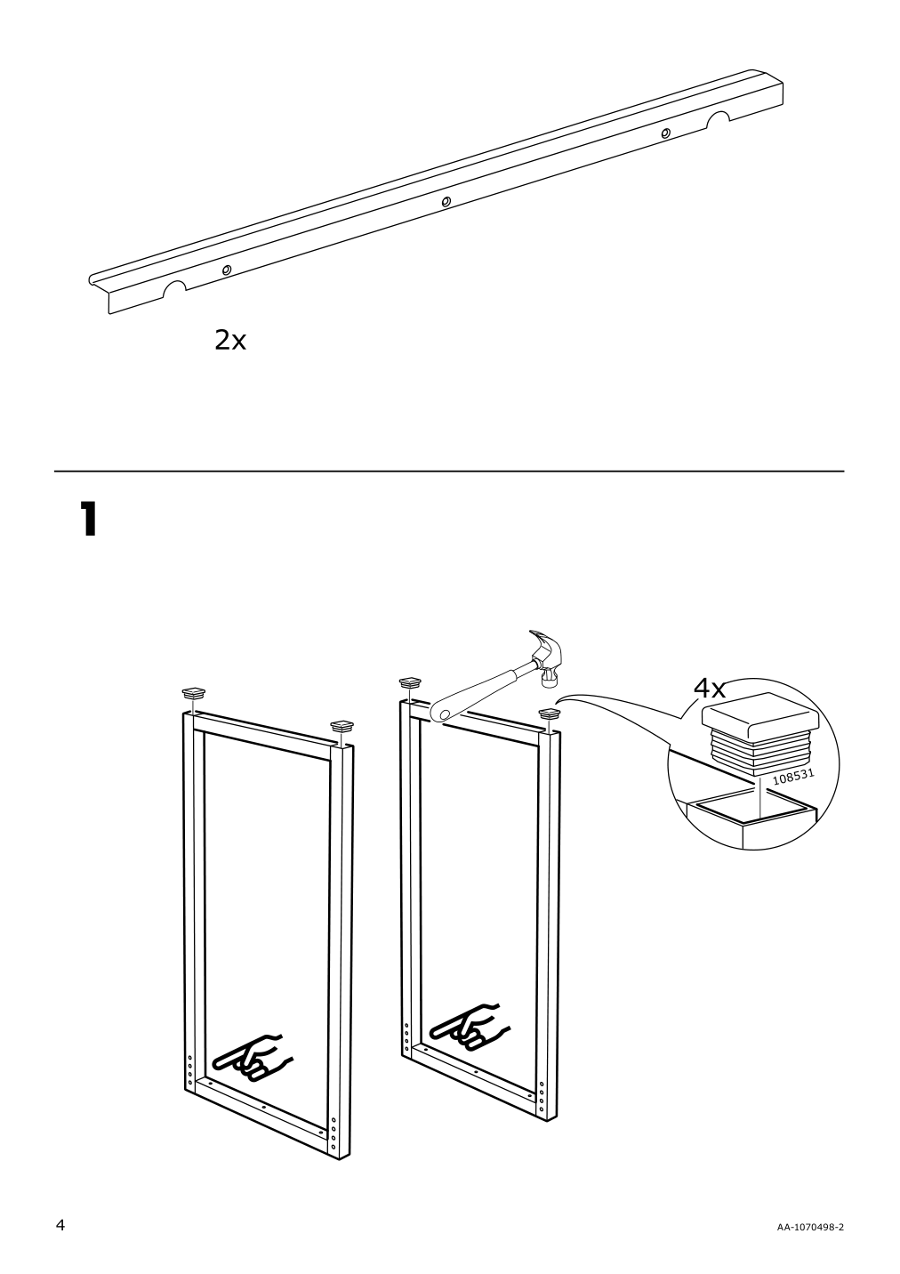 Assembly instructions for IKEA Besta burs desk high gloss white | Page 4 - IKEA BESTÅ BURS desk 702.453.39