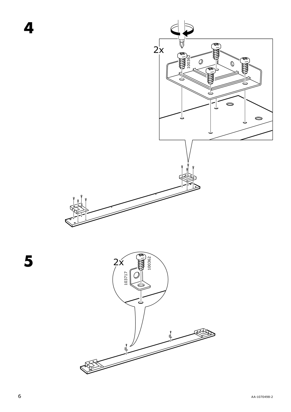 Assembly instructions for IKEA Besta burs desk high gloss white | Page 6 - IKEA BESTÅ BURS desk 702.453.39