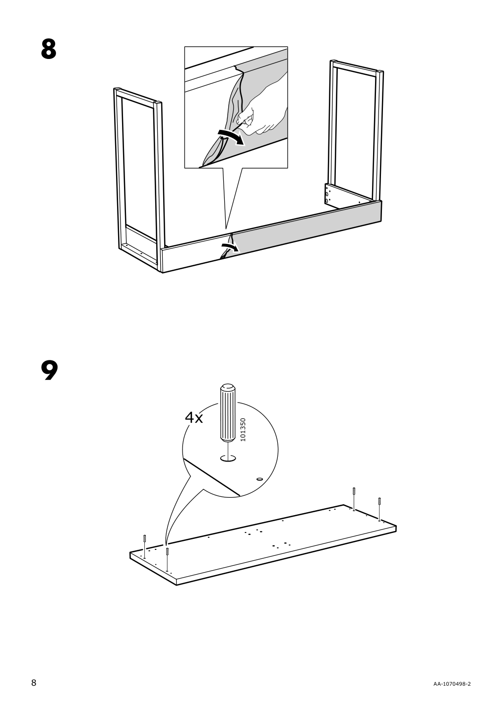 Assembly instructions for IKEA Besta burs desk high gloss white | Page 8 - IKEA BESTÅ BURS desk 702.453.39