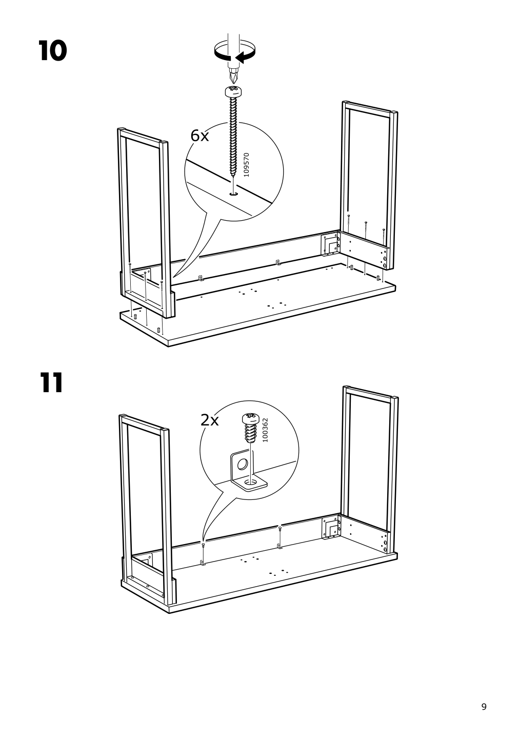 Assembly instructions for IKEA Besta burs desk high gloss white | Page 9 - IKEA BESTÅ BURS desk 702.453.39