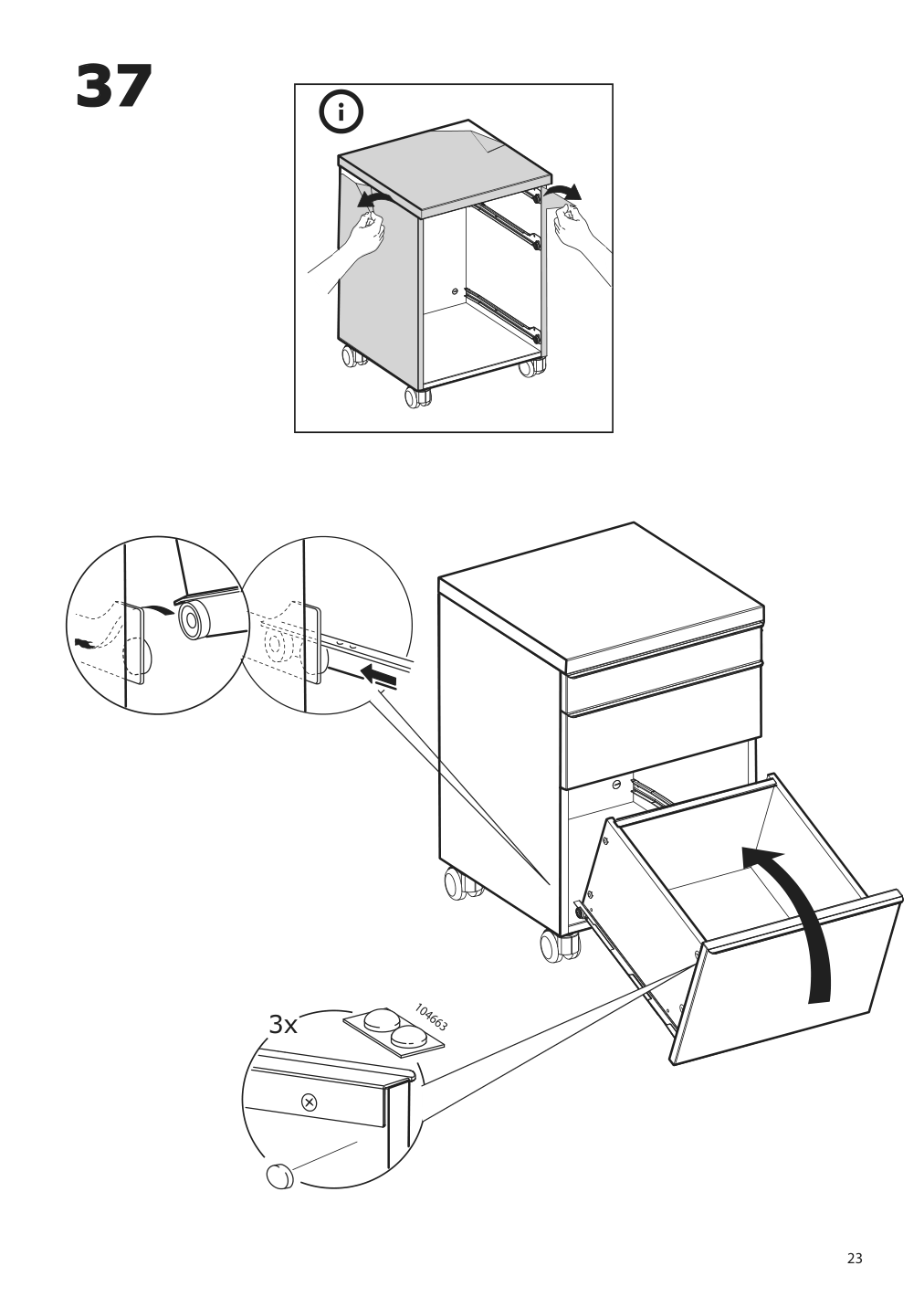 Assembly instructions for IKEA Besta burs drawer unit on casters high gloss white | Page 23 - IKEA BESTÅ BURS drawer unit on casters 402.840.30