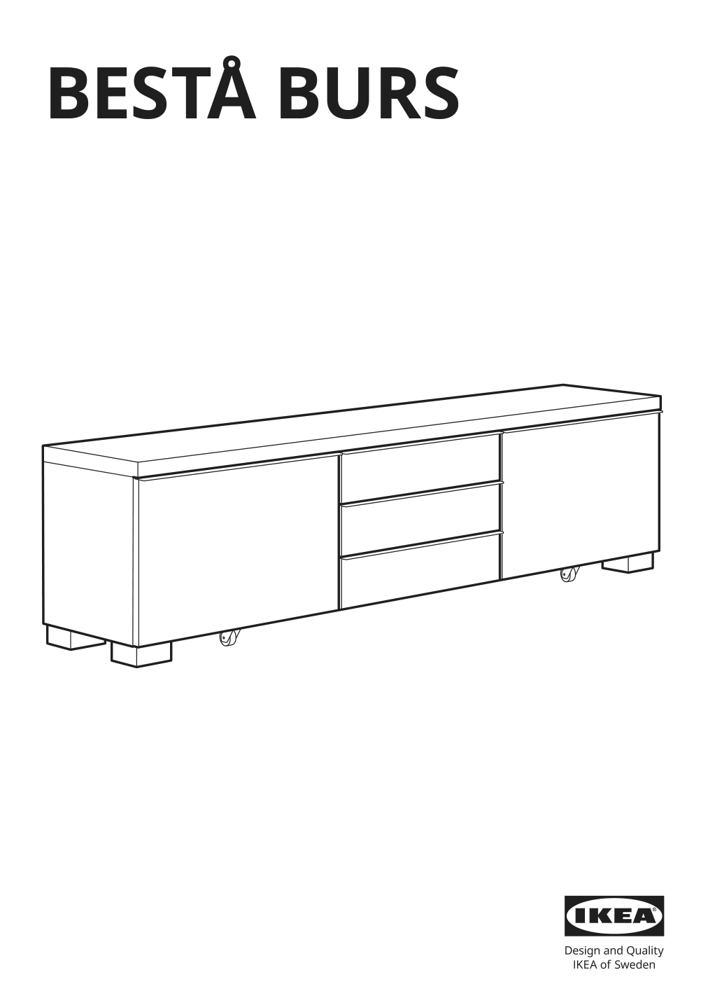 Assembly instructions for IKEA Besta burs tv unit high gloss white | Page 1 - IKEA BESTÅ BURS TV unit 905.660.27