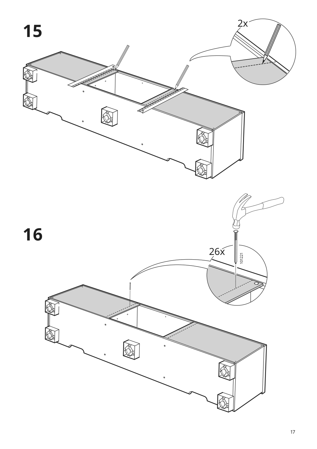 Assembly instructions for IKEA Besta burs tv unit high gloss white | Page 17 - IKEA BESTÅ BURS TV unit 905.660.27