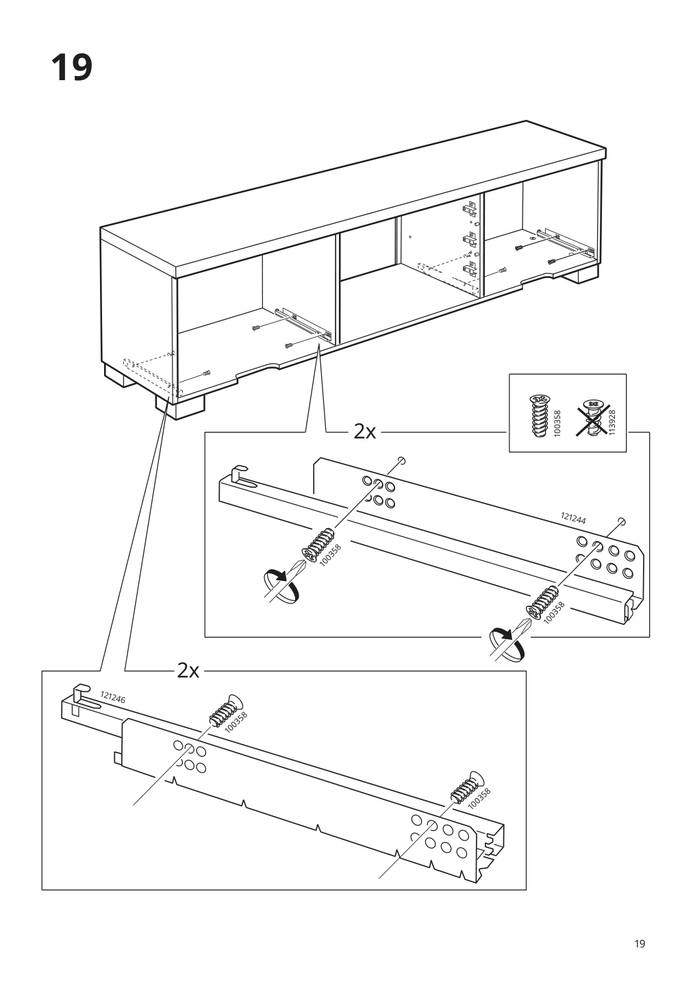 Assembly instructions for IKEA Besta burs tv unit high gloss white | Page 19 - IKEA BESTÅ BURS TV unit 905.660.27