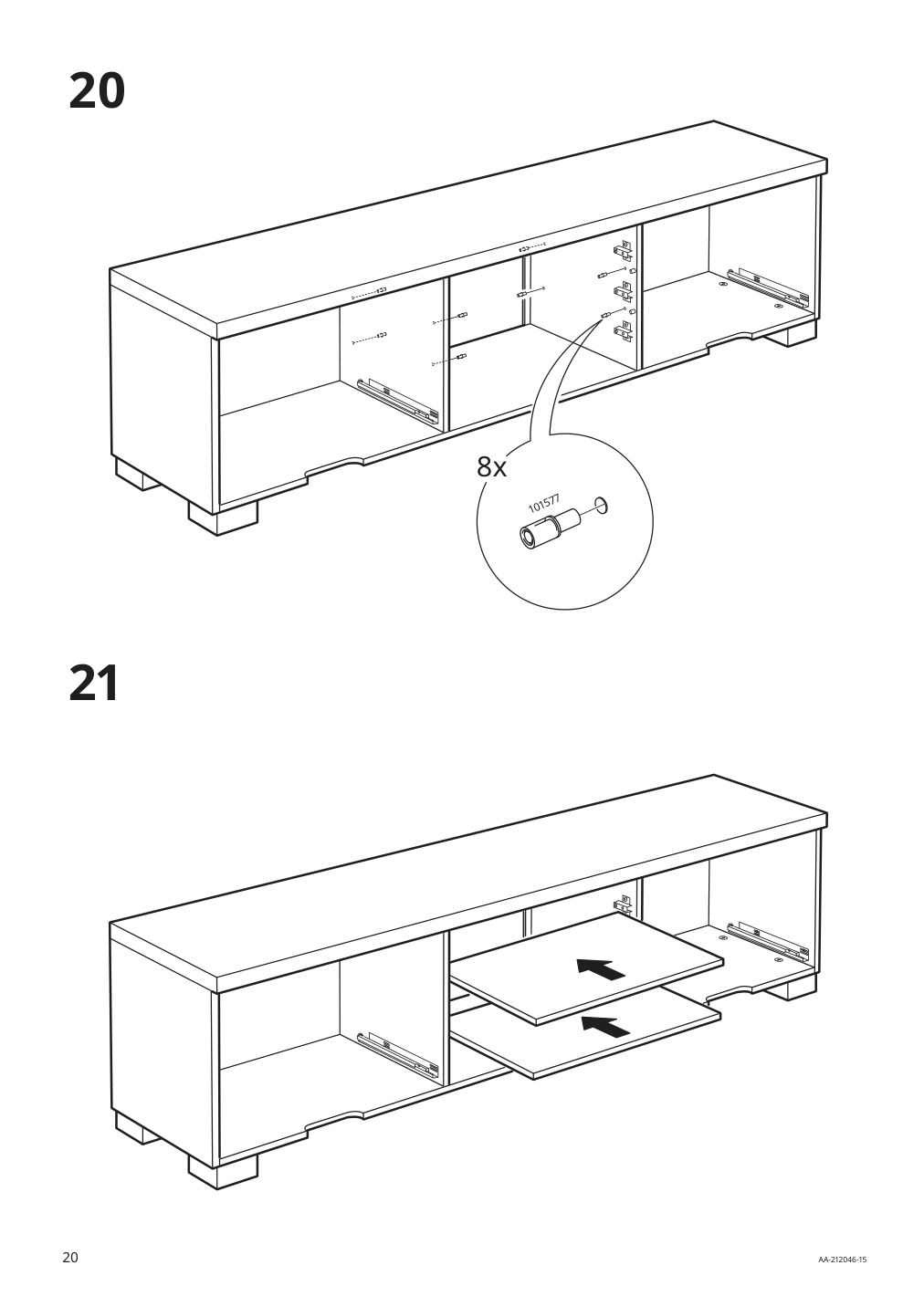 Assembly instructions for IKEA Besta burs tv unit high gloss white | Page 20 - IKEA BESTÅ BURS TV unit 905.660.27