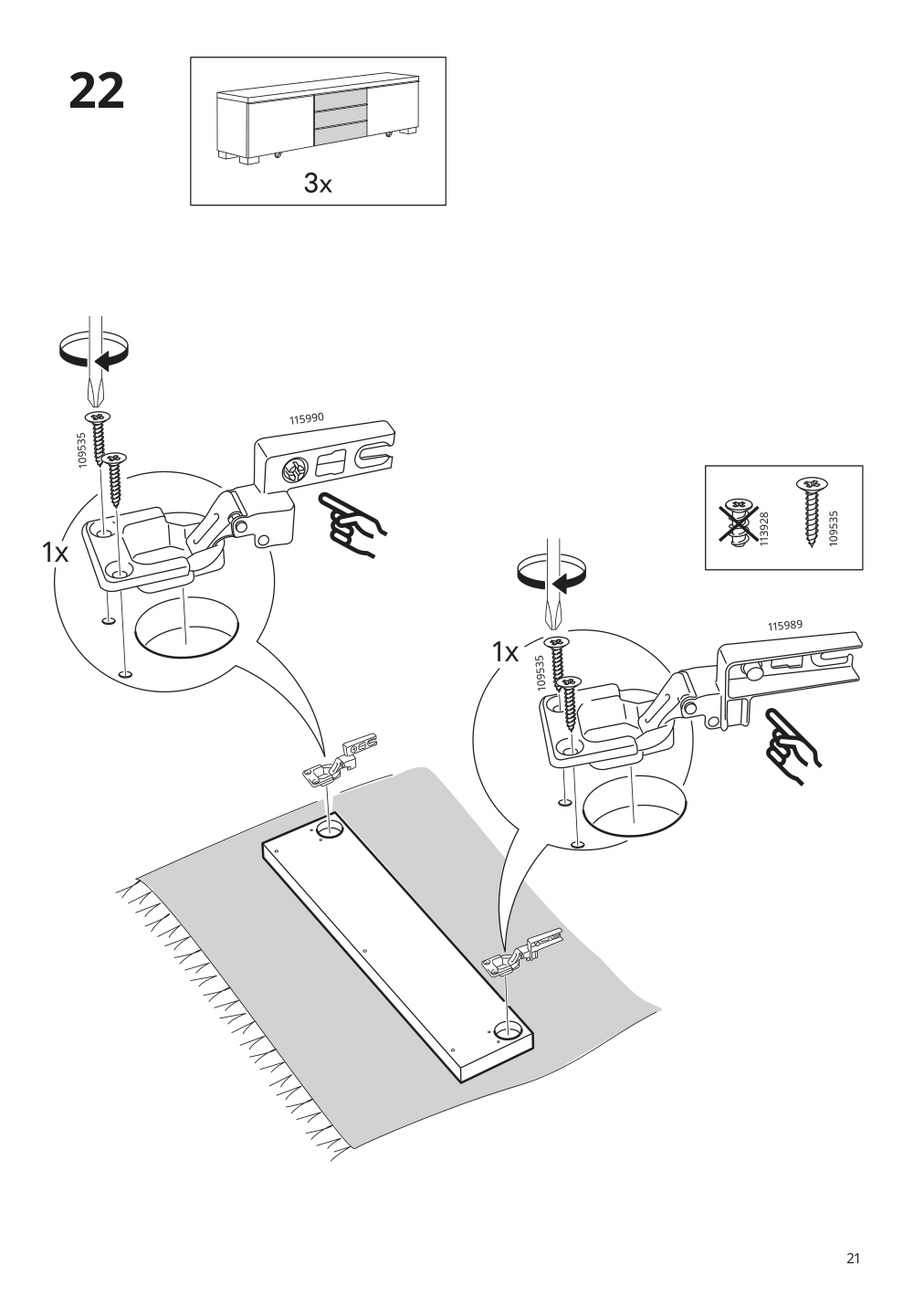 Assembly instructions for IKEA Besta burs tv unit high gloss white | Page 21 - IKEA BESTÅ BURS TV unit 905.660.27