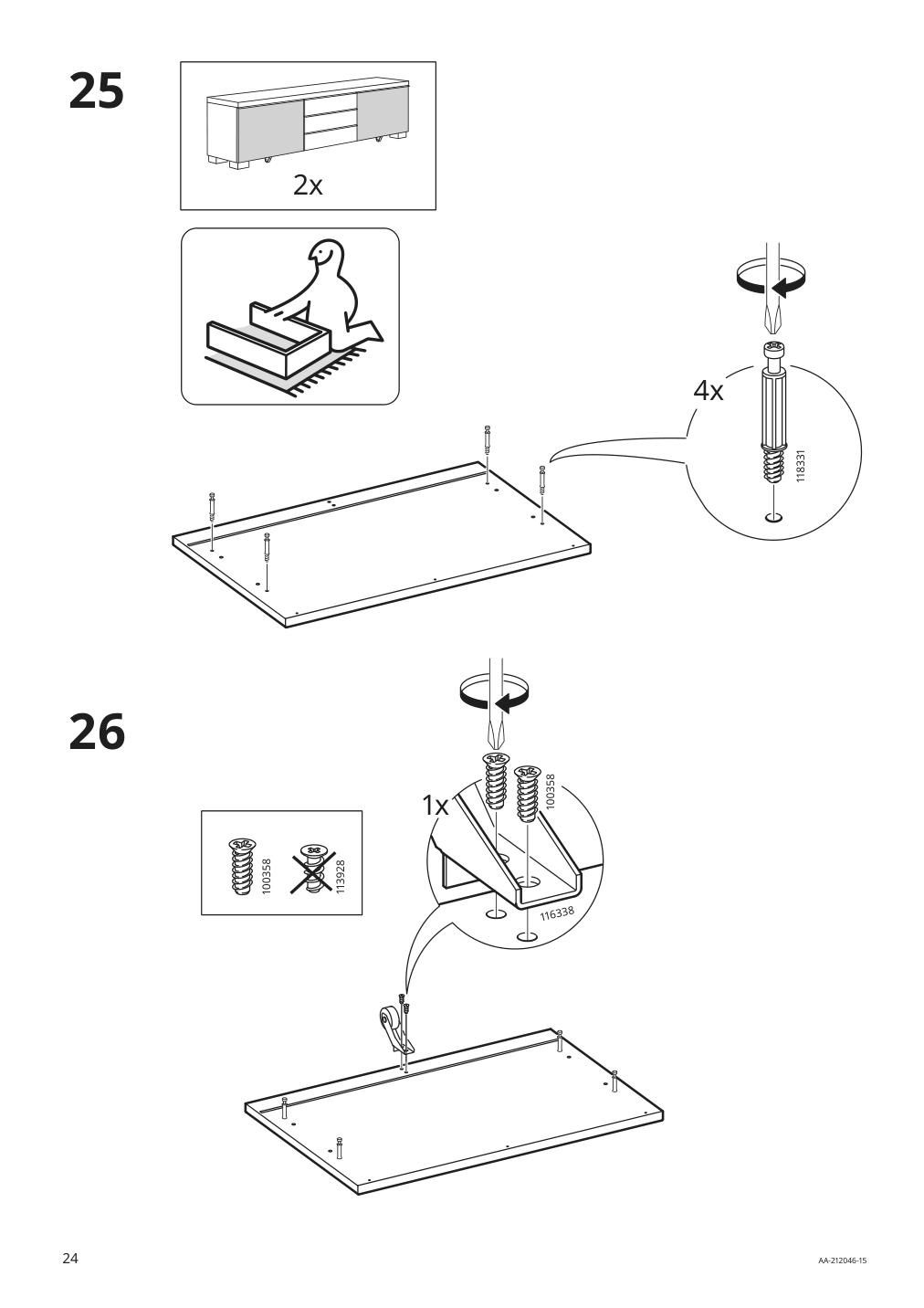 Assembly instructions for IKEA Besta burs tv unit high gloss white | Page 24 - IKEA BESTÅ BURS TV unit 905.660.27