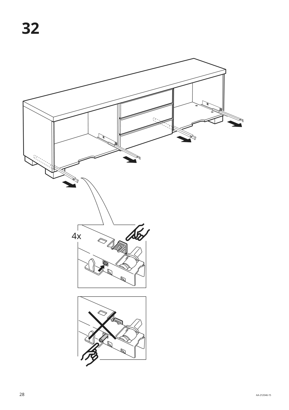 Assembly instructions for IKEA Besta burs tv unit high gloss white | Page 28 - IKEA BESTÅ BURS TV unit 905.660.27