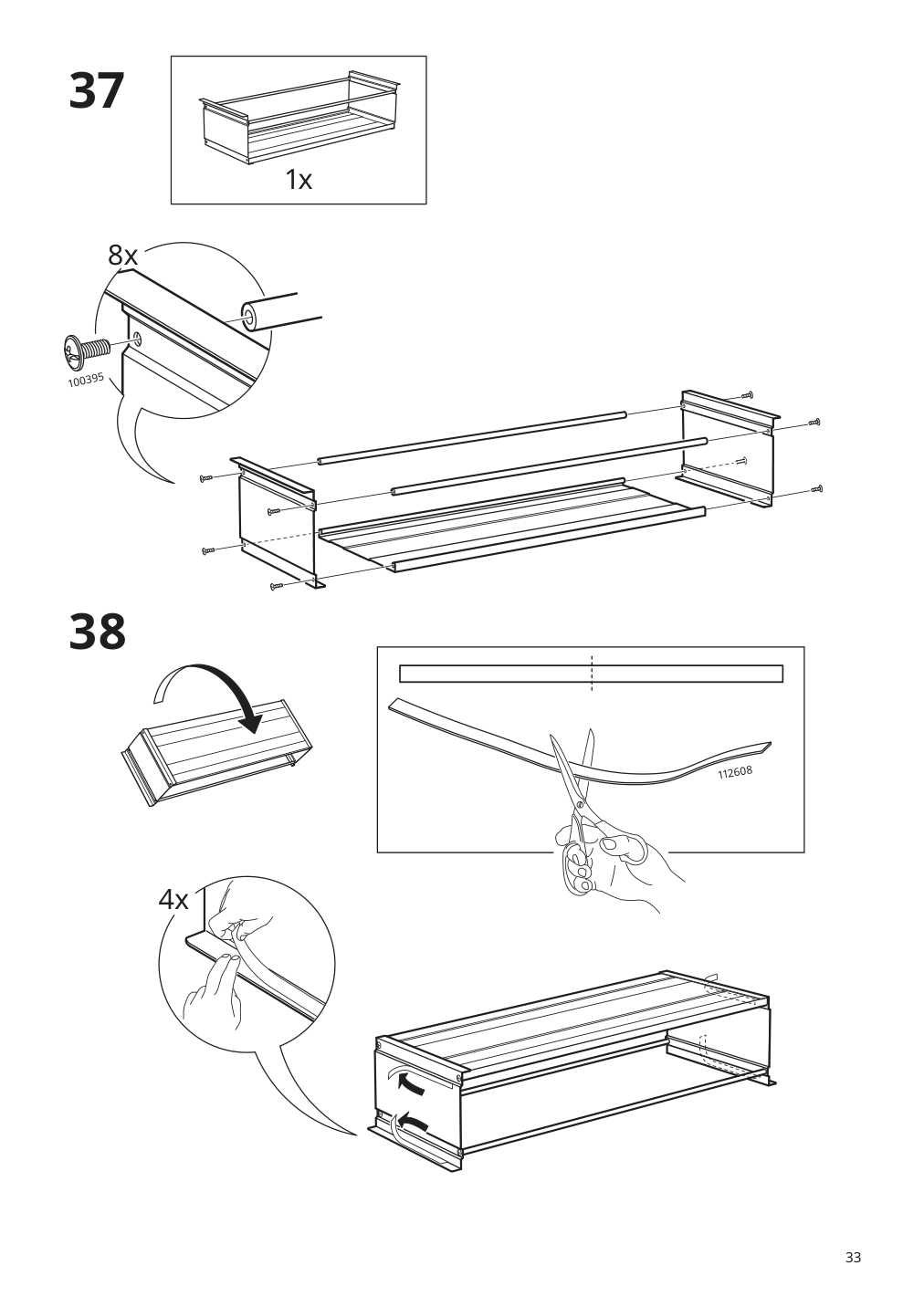 Assembly instructions for IKEA Besta burs tv unit high gloss white | Page 33 - IKEA BESTÅ BURS TV unit 905.660.27