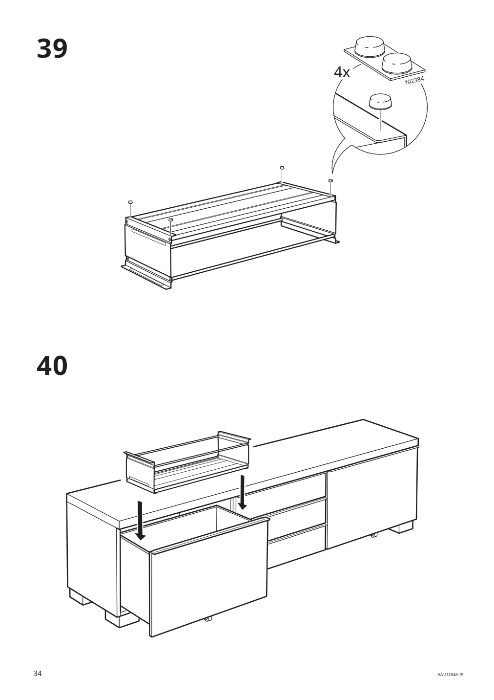 Assembly instructions for IKEA Besta burs tv unit high gloss white | Page 34 - IKEA BESTÅ BURS TV unit 905.660.27