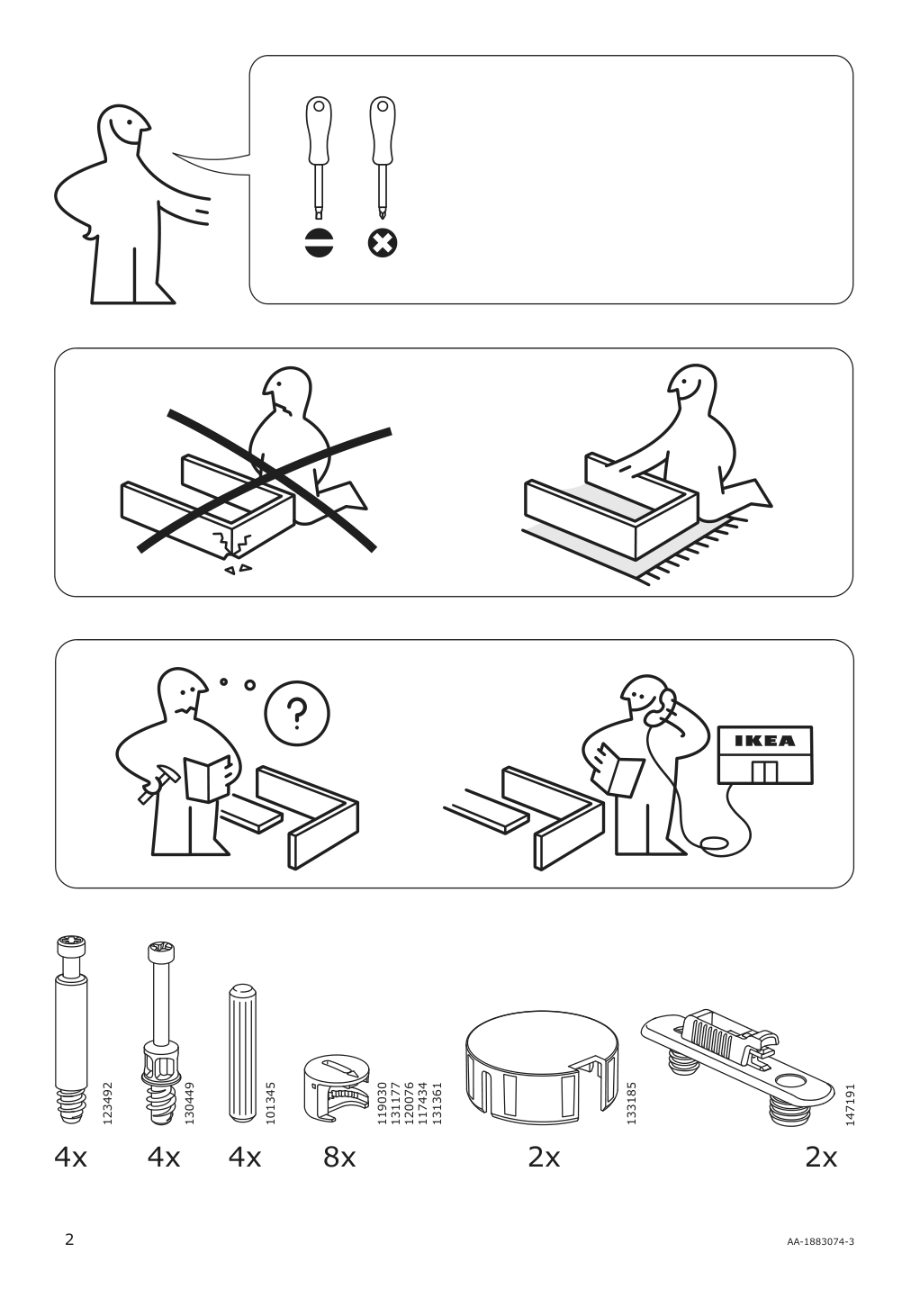 Assembly instructions for IKEA Besta drawer frame black brown | Page 2 - IKEA BESTÅ storage combination w/glass doors 294.357.28