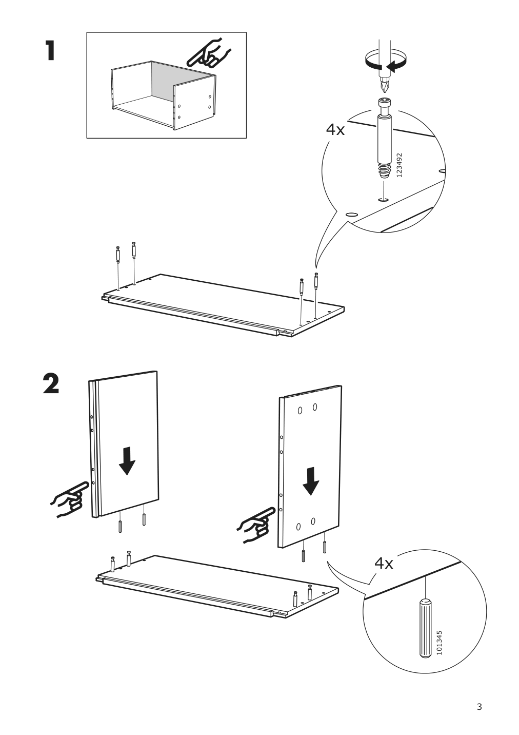 Assembly instructions for IKEA Besta drawer frame black brown | Page 3 - IKEA BESTÅ storage combination w doors/drawers 694.808.08