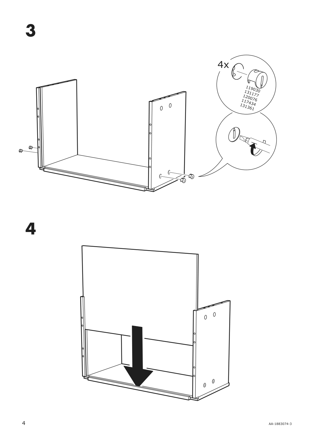 Assembly instructions for IKEA Besta drawer frame black brown | Page 4 - IKEA BESTÅ storage combination w doors/drawers 194.360.40