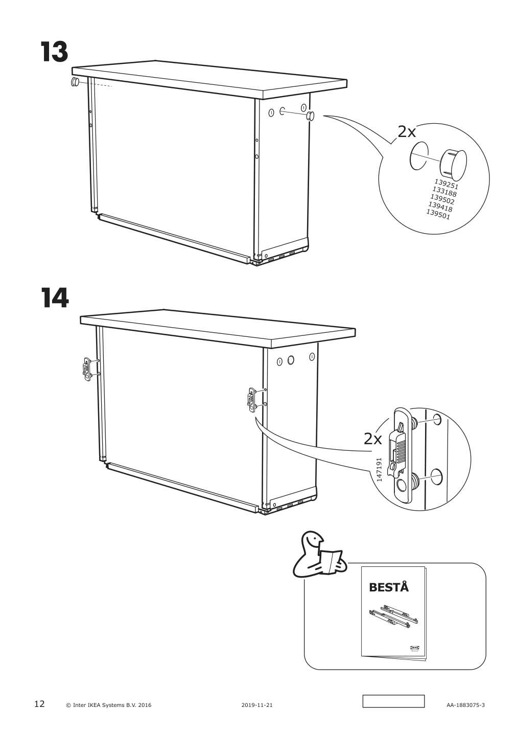 Assembly instructions for IKEA Besta drawer frame black brown | Page 12 - IKEA BESTÅ storage combination w doors/drawers 893.248.26