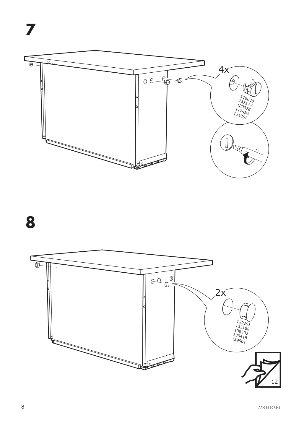 Assembly instructions for IKEA Besta drawer frame black brown | Page 8 - IKEA BESTÅ storage combination w/glass doors 094.357.29