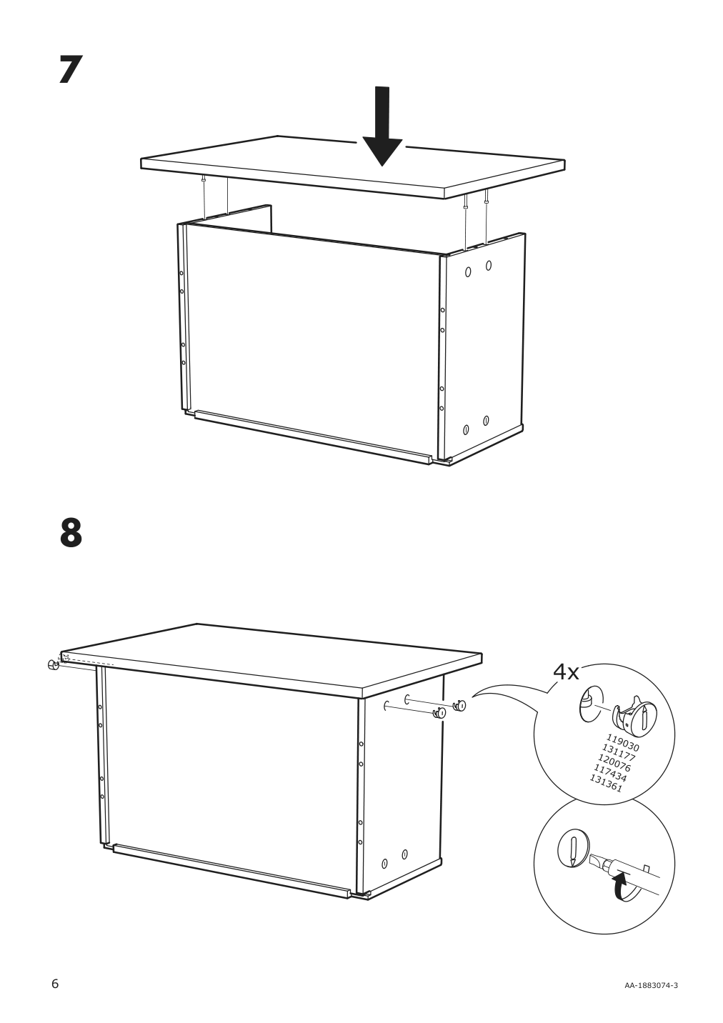 Assembly instructions for IKEA Besta drawer frame white | Page 6 - IKEA BESTÅ TV storage combination/glass doors 095.686.39