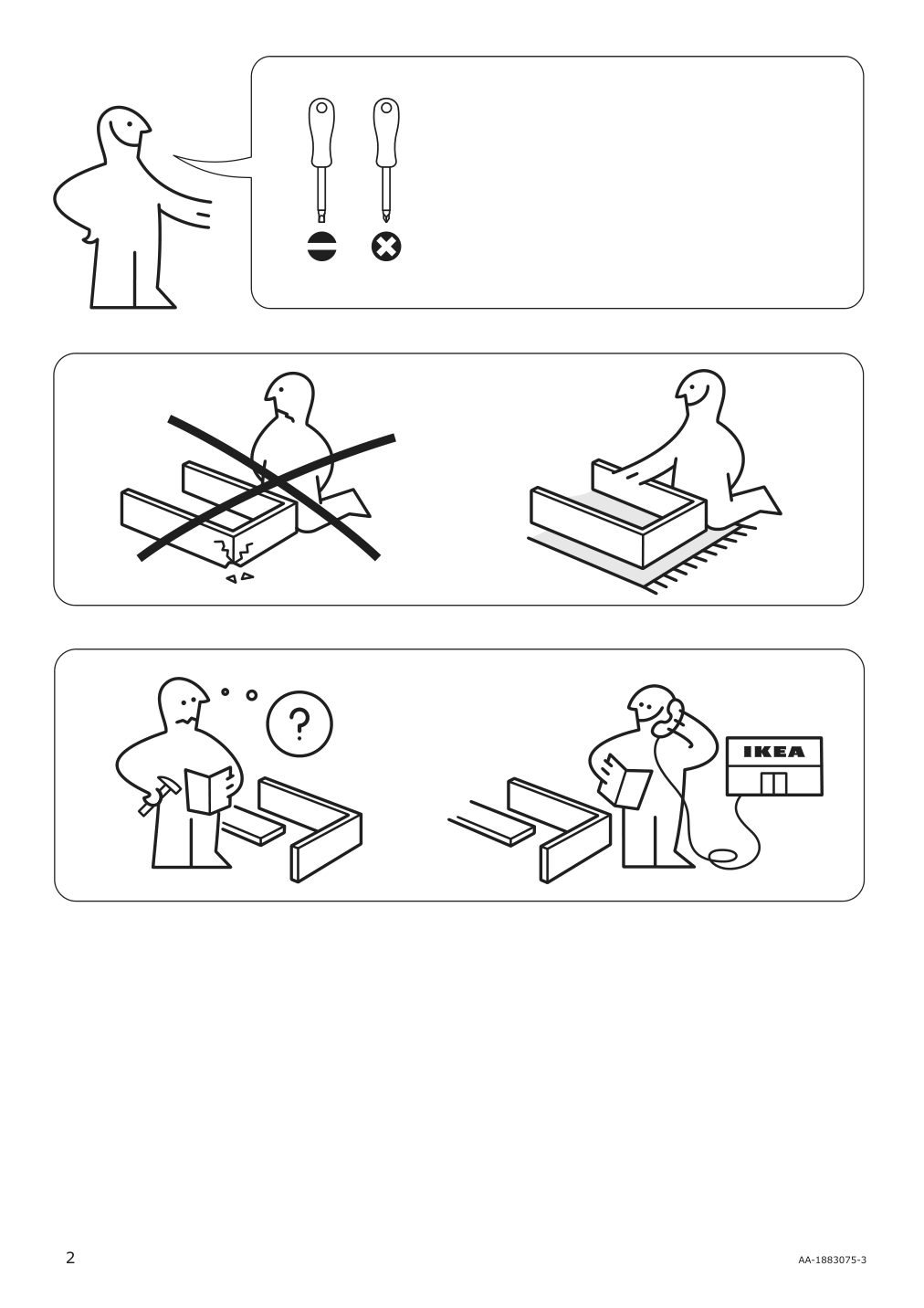 Assembly instructions for IKEA Besta drawer frame white | Page 2 - IKEA BESTÅ storage combination with drawers 093.251.08