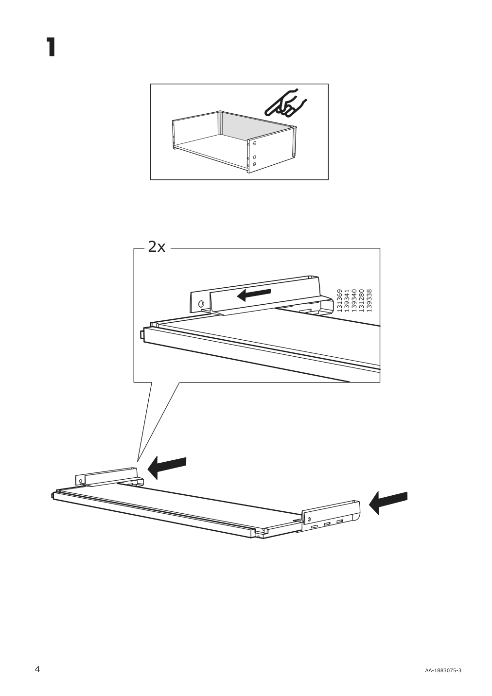 Assembly instructions for IKEA Besta drawer frame white | Page 4 - IKEA BESTÅ storage combination w/glass doors 494.125.37