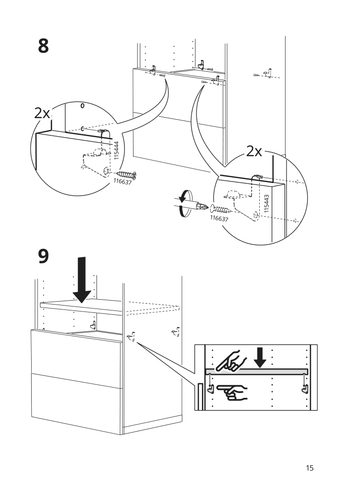 Assembly instructions for IKEA Besta drawer runner push open | Page 15 - IKEA BESTÅ storage combination w/glass doors 694.125.22