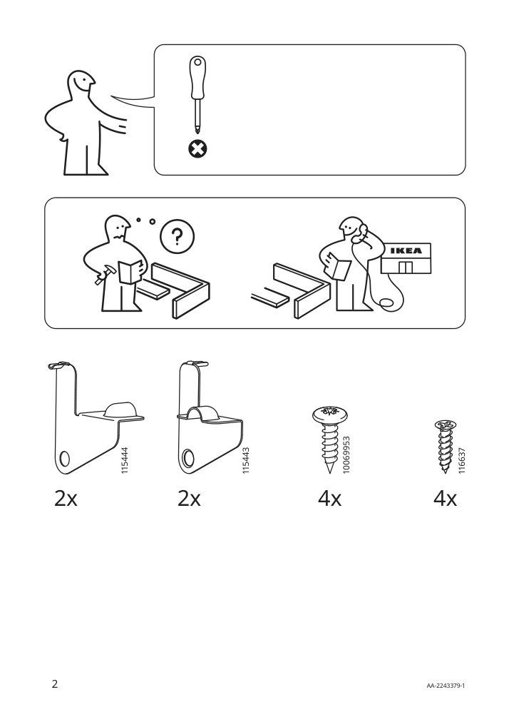 Assembly instructions for IKEA Besta drawer runner push open | Page 2 - IKEA BESTÅ storage combination w doors/drawers 194.126.28