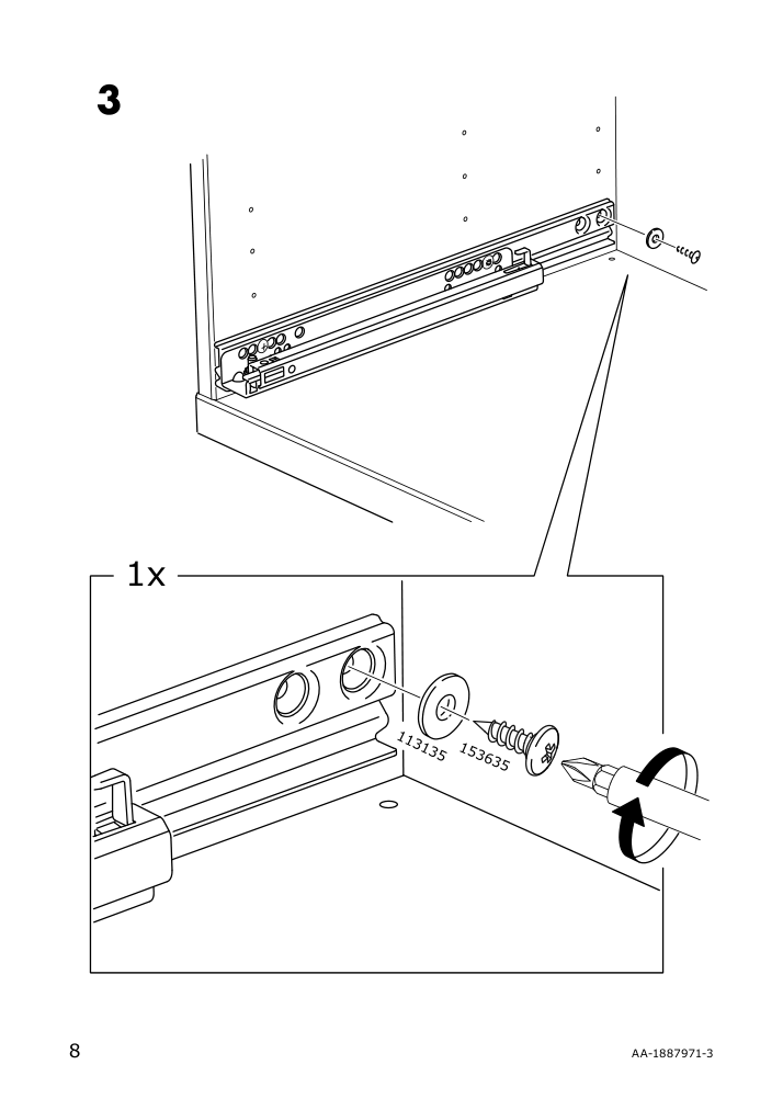 Assembly instructions for IKEA Besta drawer runner soft closing | Page 8 - IKEA BESTÅ TV storage combination/glass doors 494.072.15