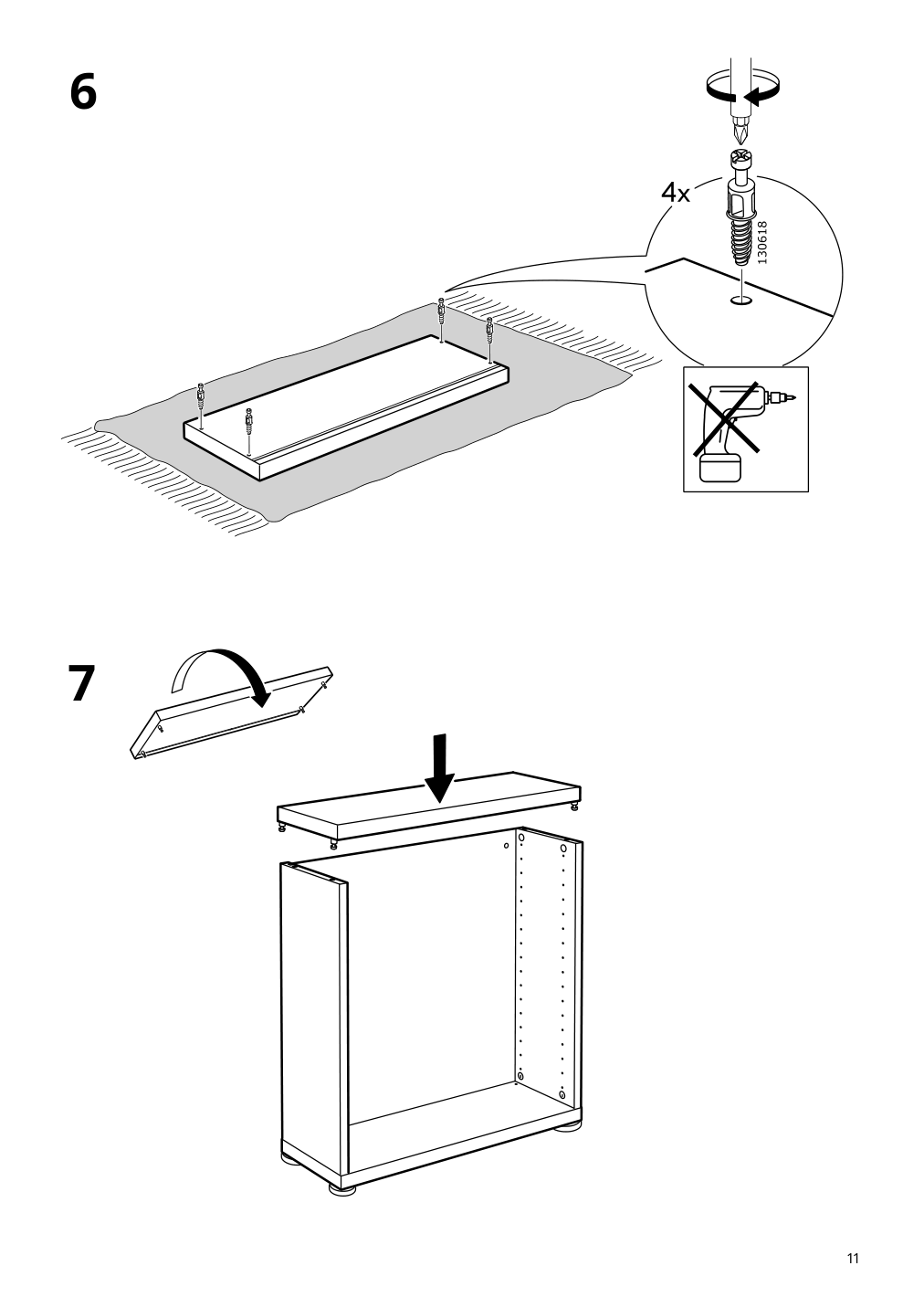 Assembly instructions for IKEA Besta frame black brown | Page 11 - IKEA BESTÅ shelf unit with door 594.261.38