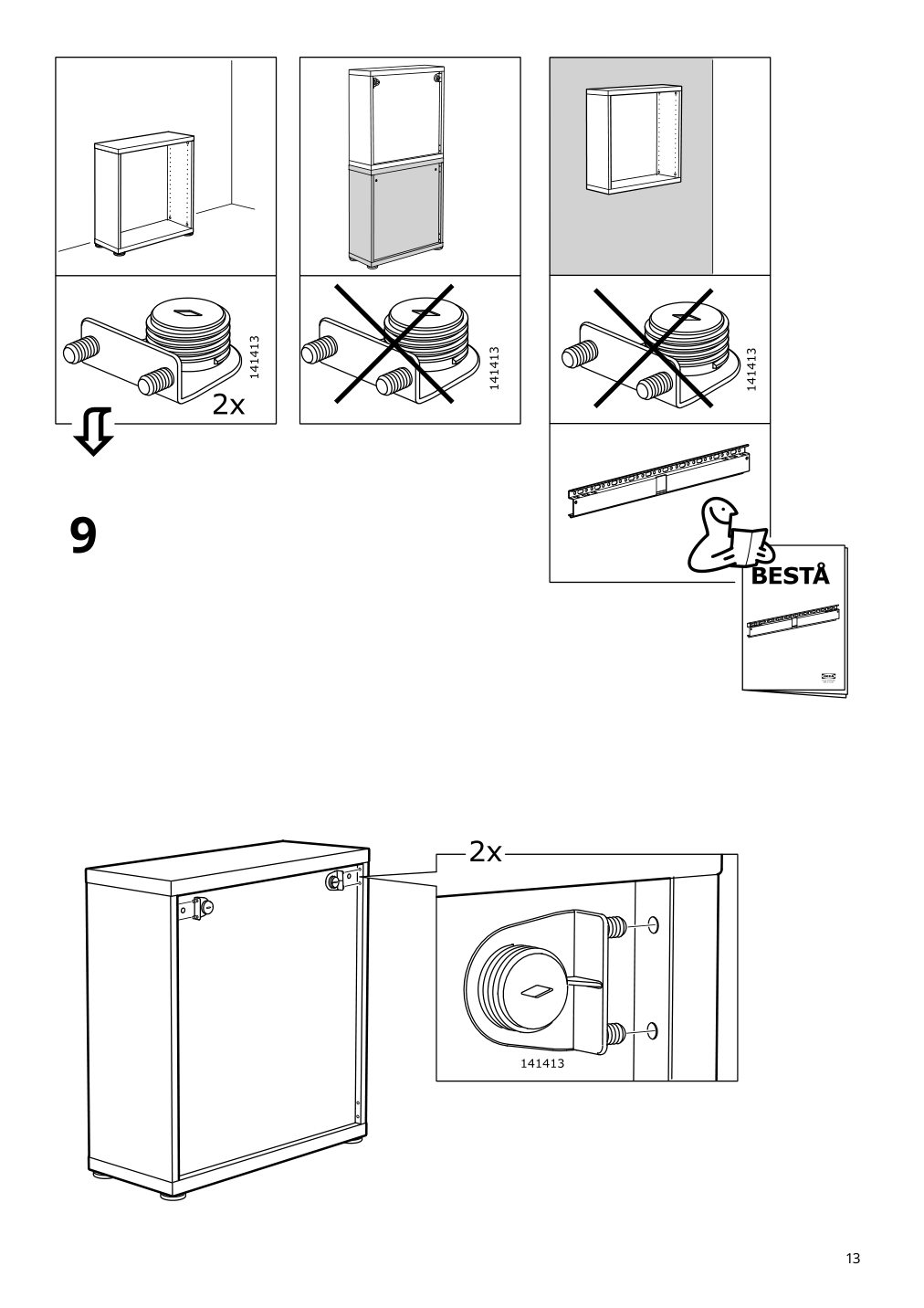 Assembly instructions for IKEA Besta frame black brown | Page 13 - IKEA BESTÅ storage combination w doors/drawers 894.215.49