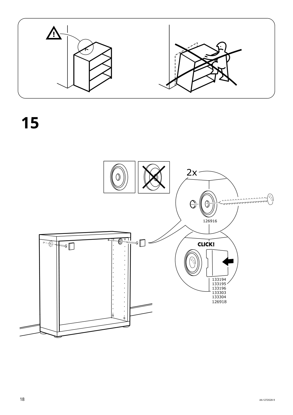 Assembly instructions for IKEA Besta frame black brown | Page 18 - IKEA BESTÅ shelf unit with door 594.261.38