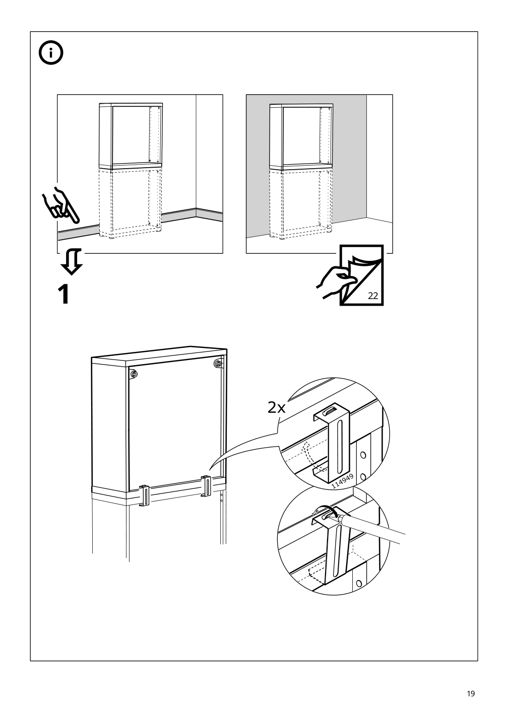 Assembly instructions for IKEA Besta frame black brown | Page 19 - IKEA BESTÅ wall cabinet with 2 doors 394.170.93