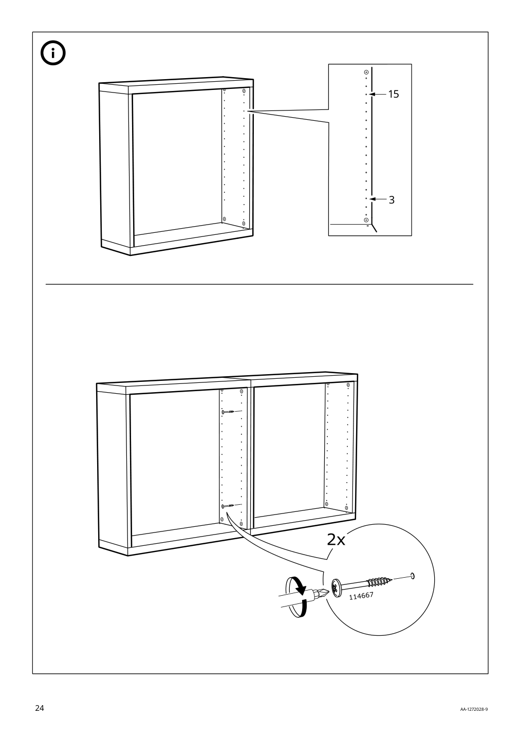 Assembly instructions for IKEA Besta frame black brown | Page 24 - IKEA BESTÅ wall cabinet with 2 doors 394.170.93