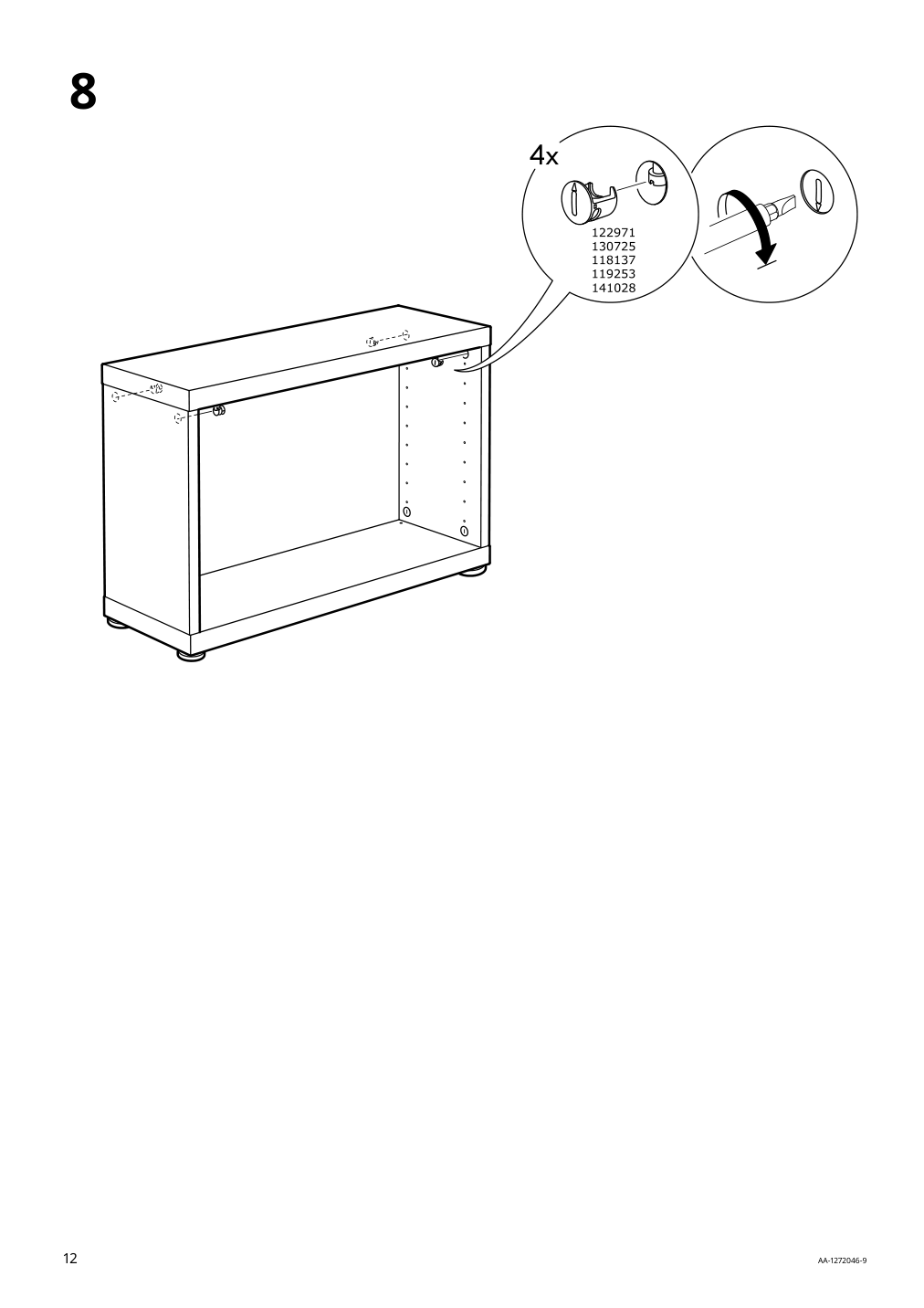 Assembly instructions for IKEA Besta frame black brown | Page 12 - IKEA BESTÅ shelf unit with door 394.249.70