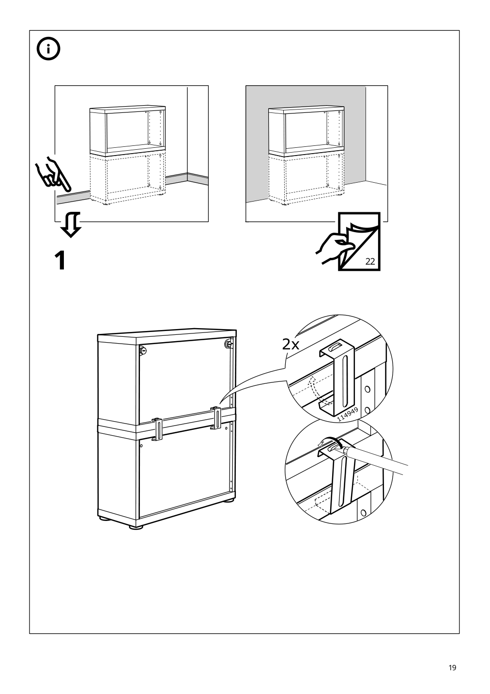 Assembly instructions for IKEA Besta frame black brown | Page 19 - IKEA BESTÅ wall-mounted cabinet combination 994.292.72