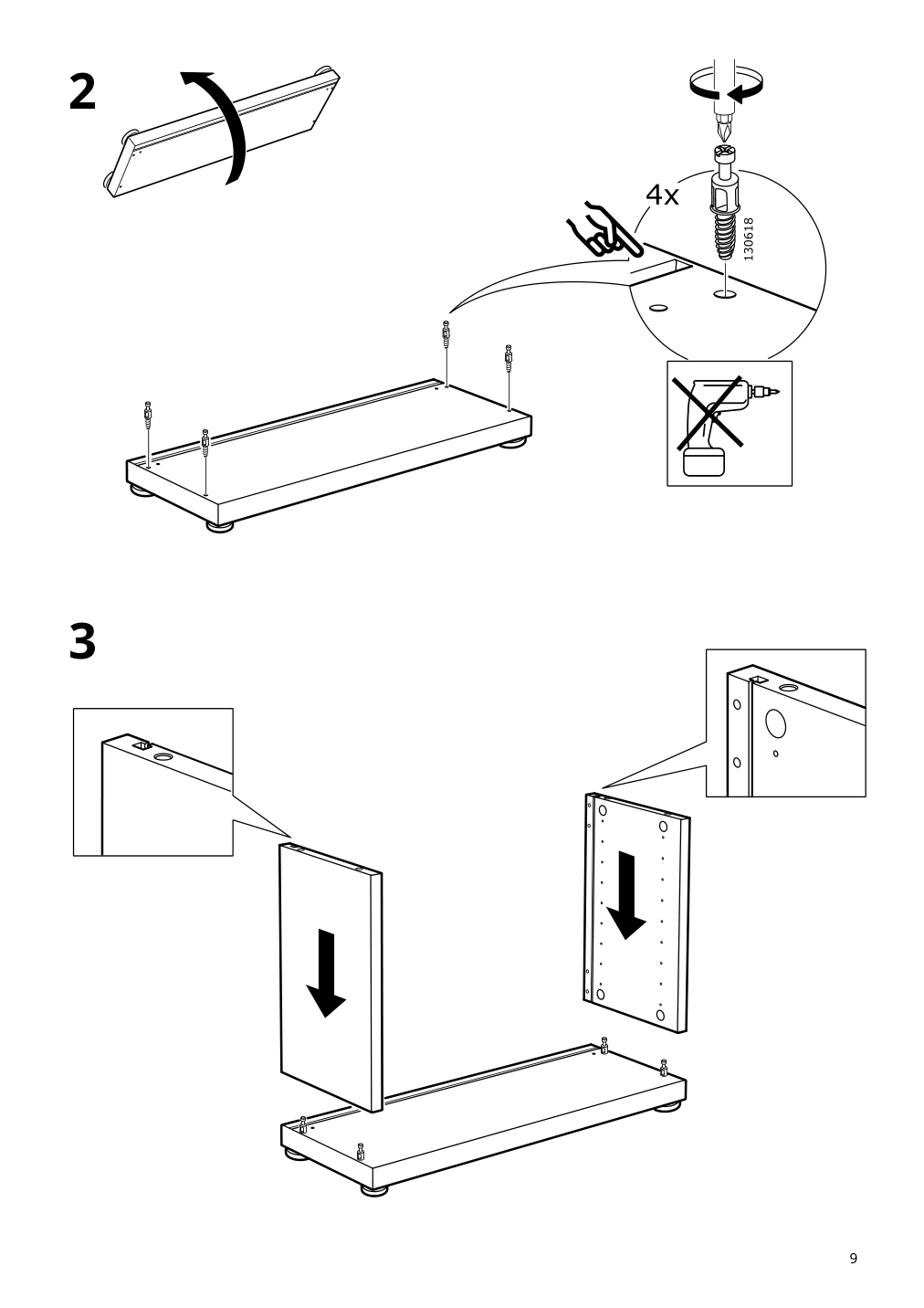 Assembly instructions for IKEA Besta frame black brown | Page 9 - IKEA BESTÅ shelf unit with door 394.249.70