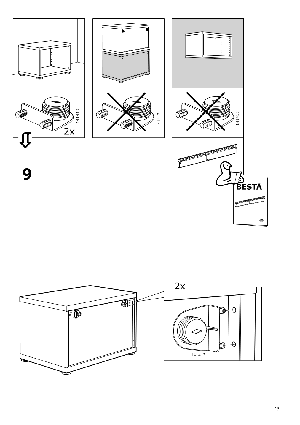 Assembly instructions for IKEA Besta frame black brown | Page 13 - IKEA BESTÅ storage combination with doors 692.080.26