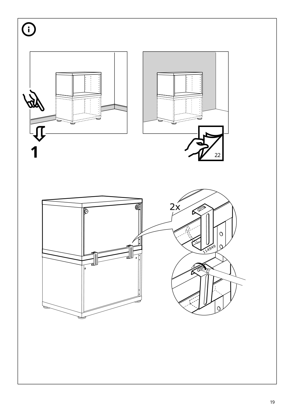 Assembly instructions for IKEA Besta frame black brown | Page 19 - IKEA BESTÅ TV storage combination/glass doors 594.113.11